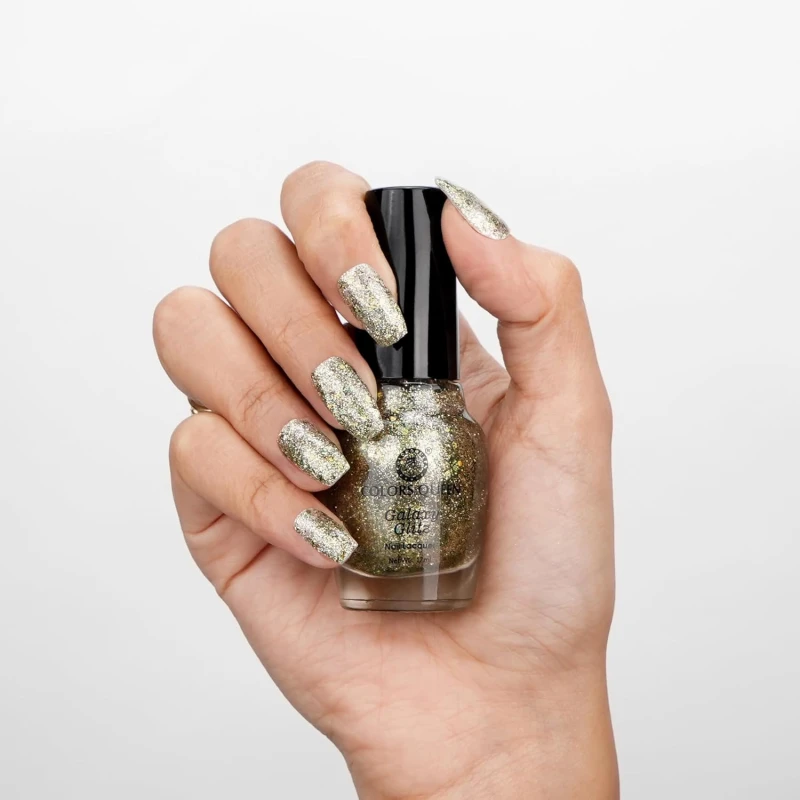 Colors Queen Galaxy Glitz Nail Lacquer | Glossy Nail Polish | Long Lasting | Chip Resisting Formula, Effortless Application | Vegan and Cruelty Free (123 - Fire Fly, 17ml) thumbnail 2